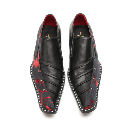 Mens Casual Novelty Plain Toe Genuine Leather Slip On Penny Loafers