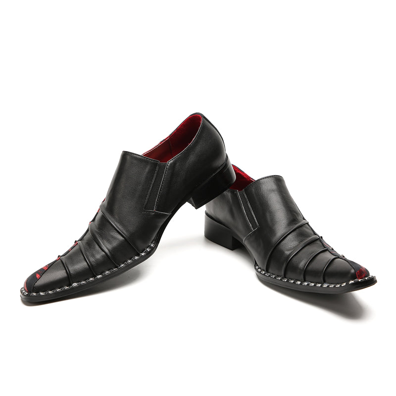 Mens Casual Novelty Plain Toe Genuine Leather Slip On Penny Loafers