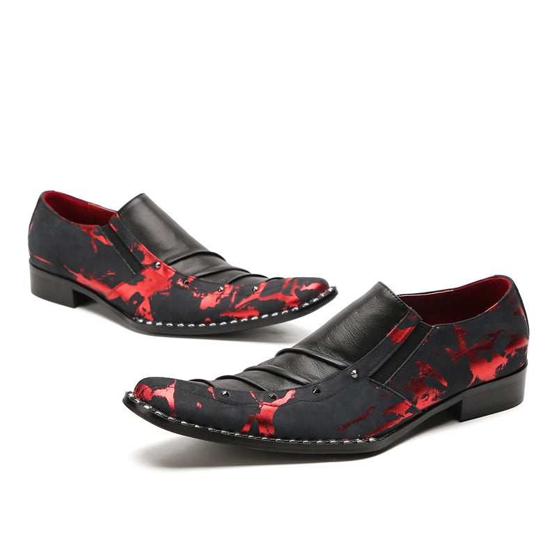 Mens Casual Novelty Plain Toe Genuine Leather Slip On Penny Loafers