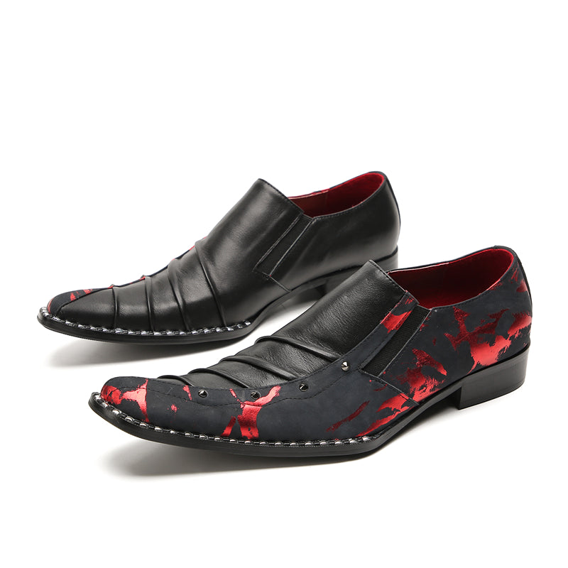 Mens Casual Novelty Plain Toe Genuine Leather Slip On Penny Loafers