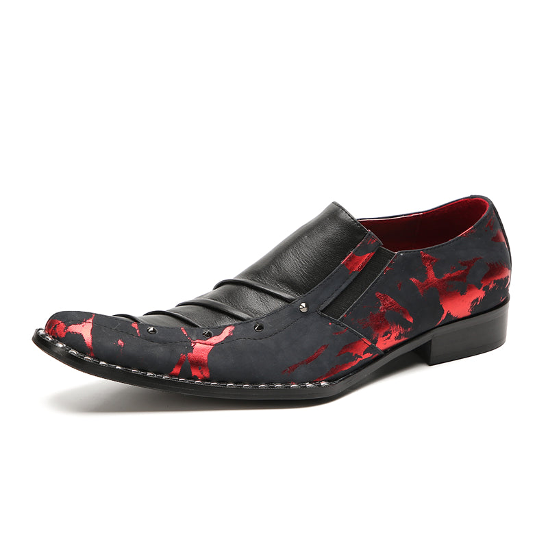 Mens Casual Novelty Plain Toe Genuine Leather Slip On Penny Loafers