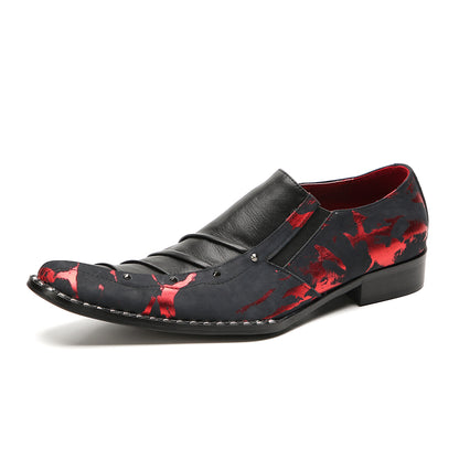 Mens Casual Novelty Plain Toe Genuine Leather Slip On Penny Loafers
