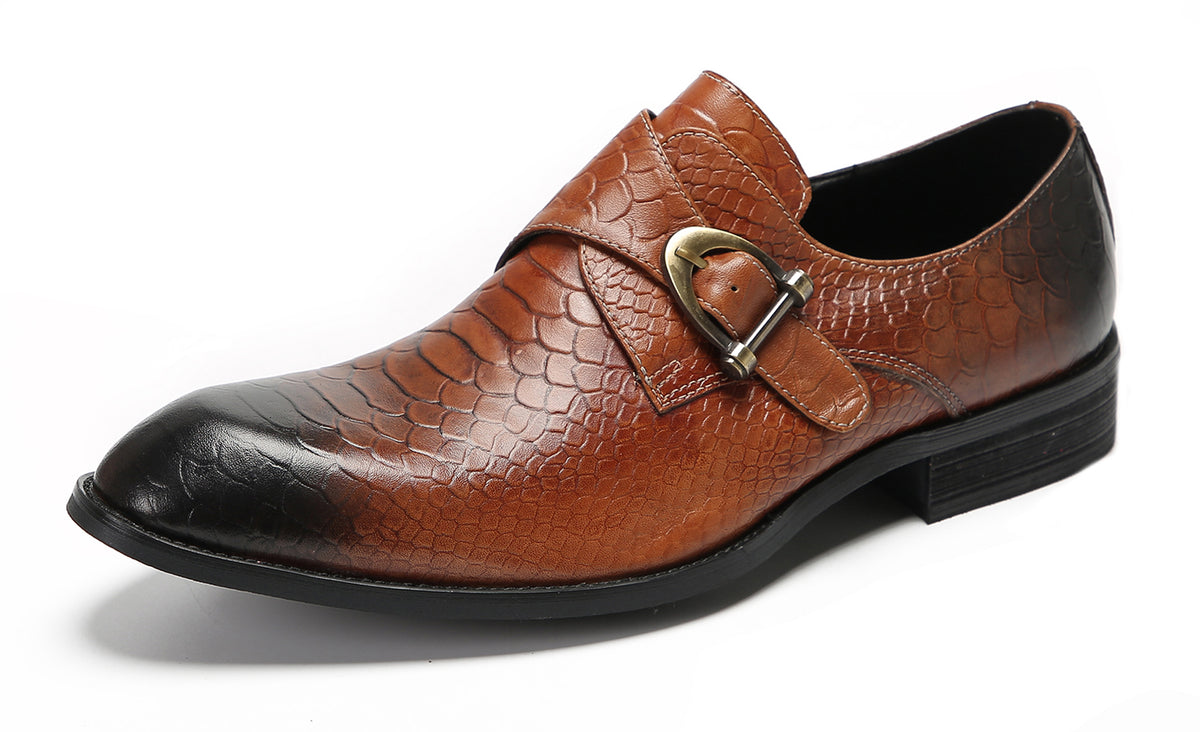 Mens Fashion Dress Casual Monk Strap Slip On Tuxedo Loafers