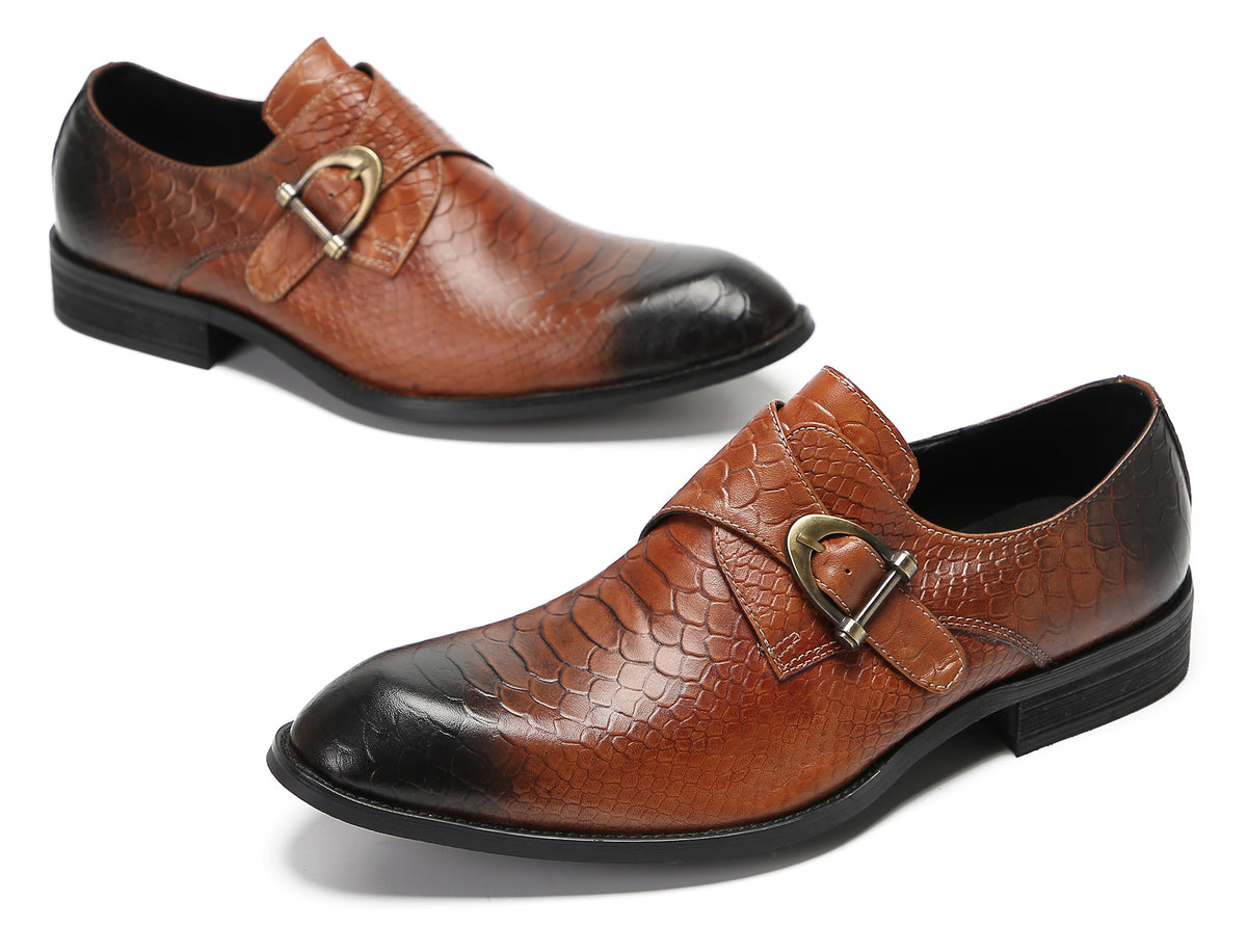 Mens Fashion Dress Casual Monk Strap Slip On Tuxedo Loafers