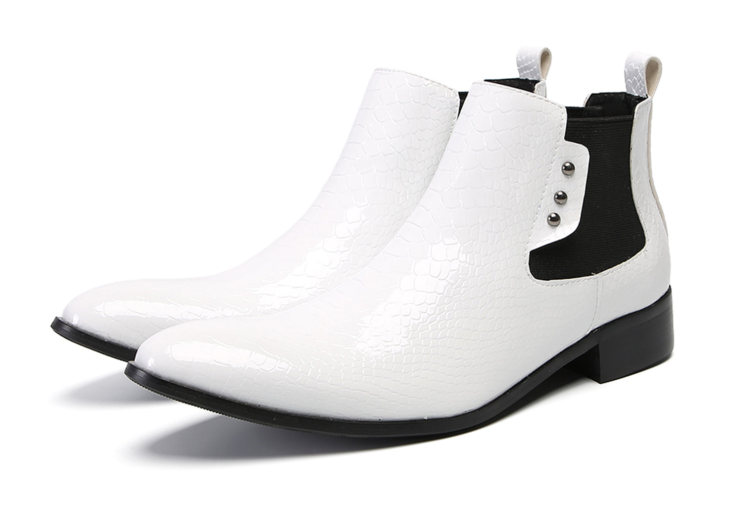 Mens Top-Grain Leather Slip-On Chelsea Boots