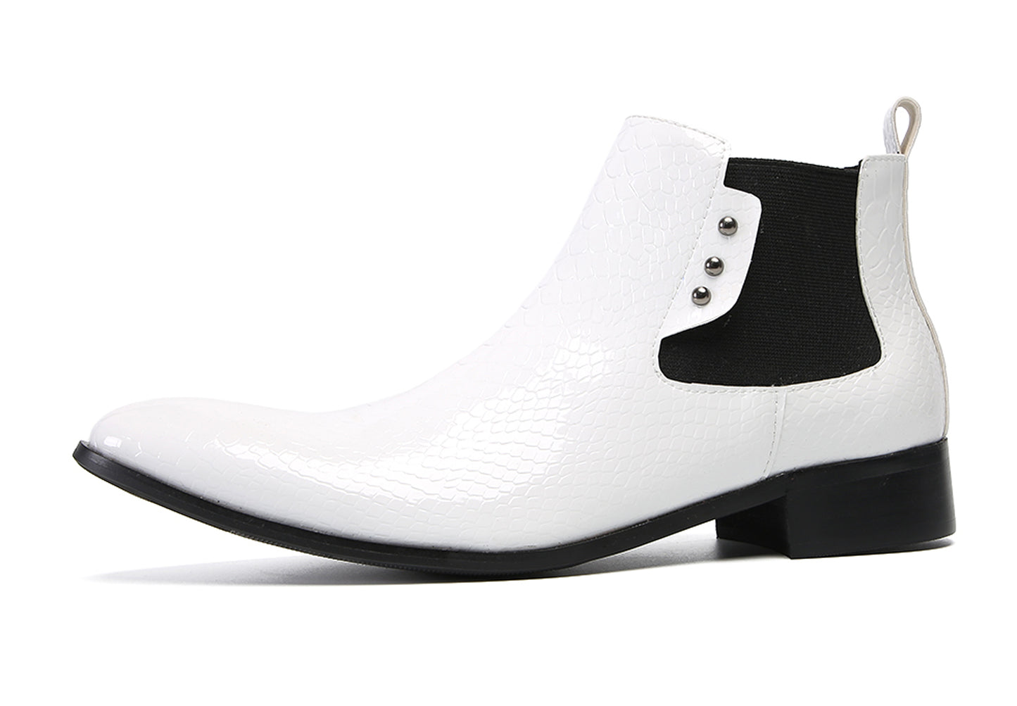 Mens Top-Grain Leather Slip-On Chelsea Boots