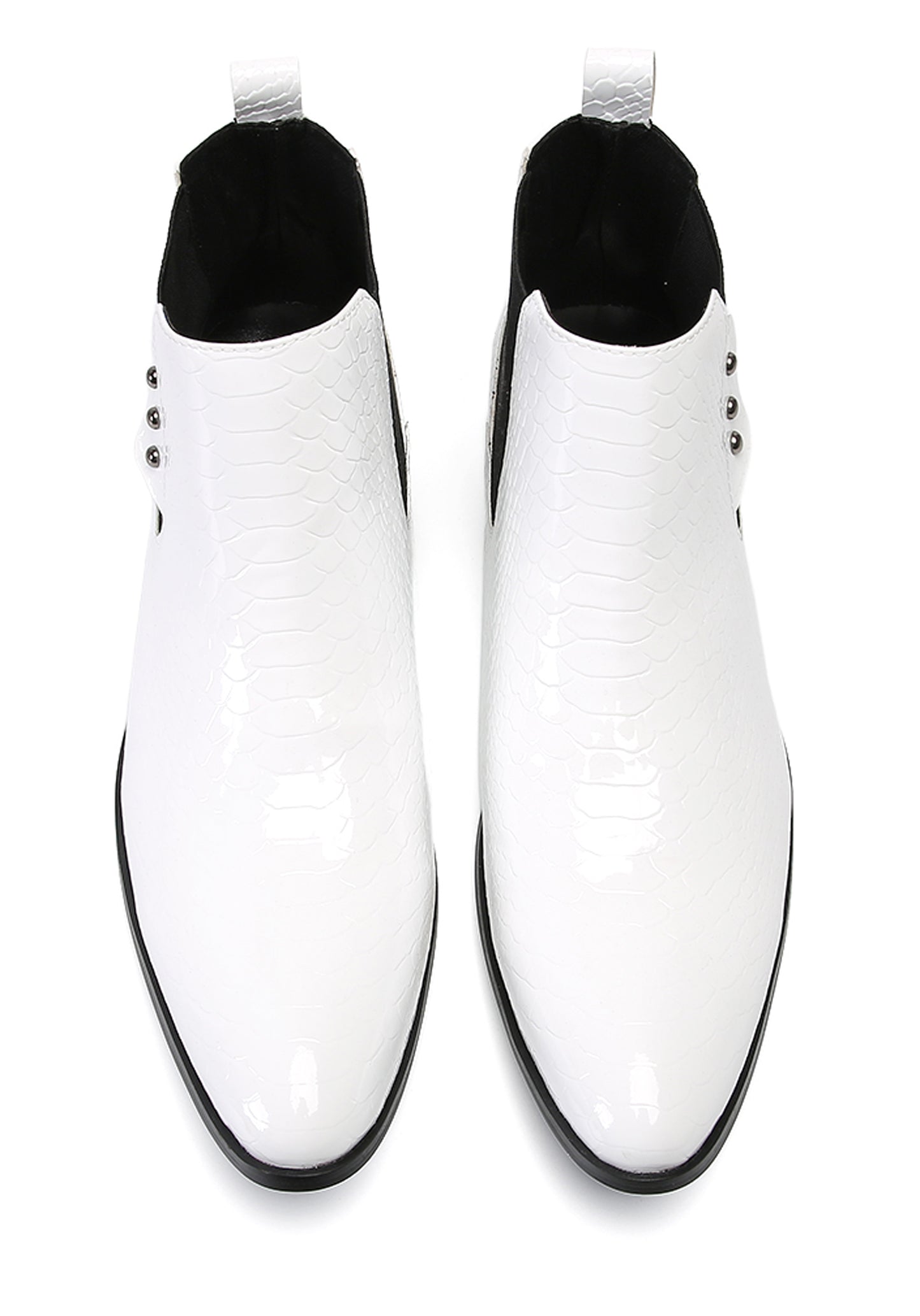 Mens Top-Grain Leather Slip-On Chelsea Boots