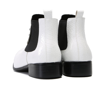 Mens Top-Grain Leather Slip-On Chelsea Boots
