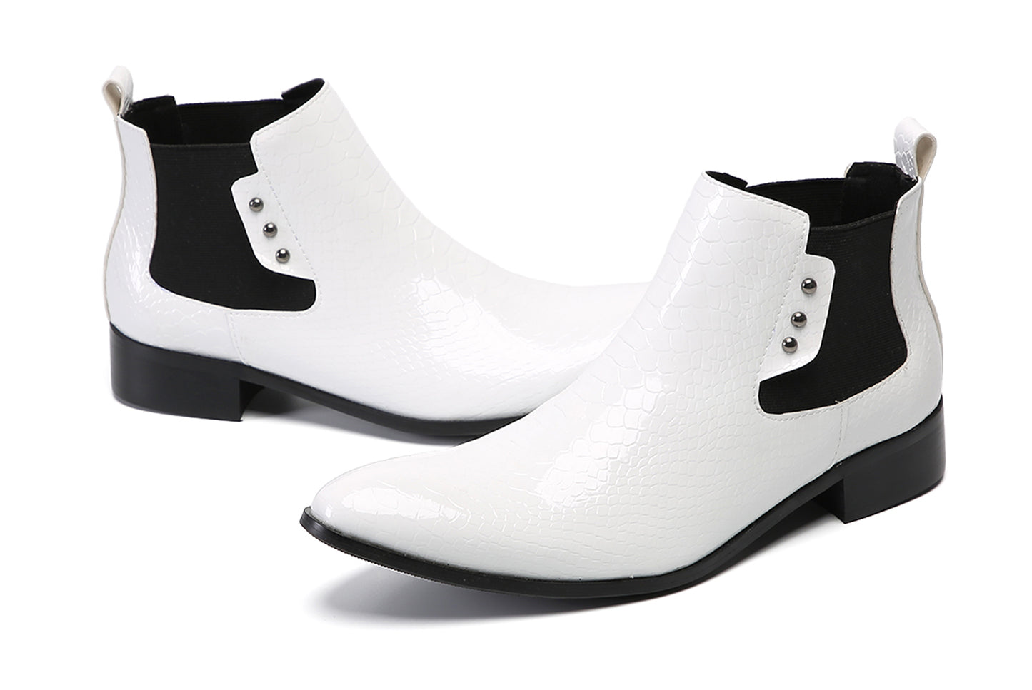 Mens Top-Grain Leather Slip-On Chelsea Boots