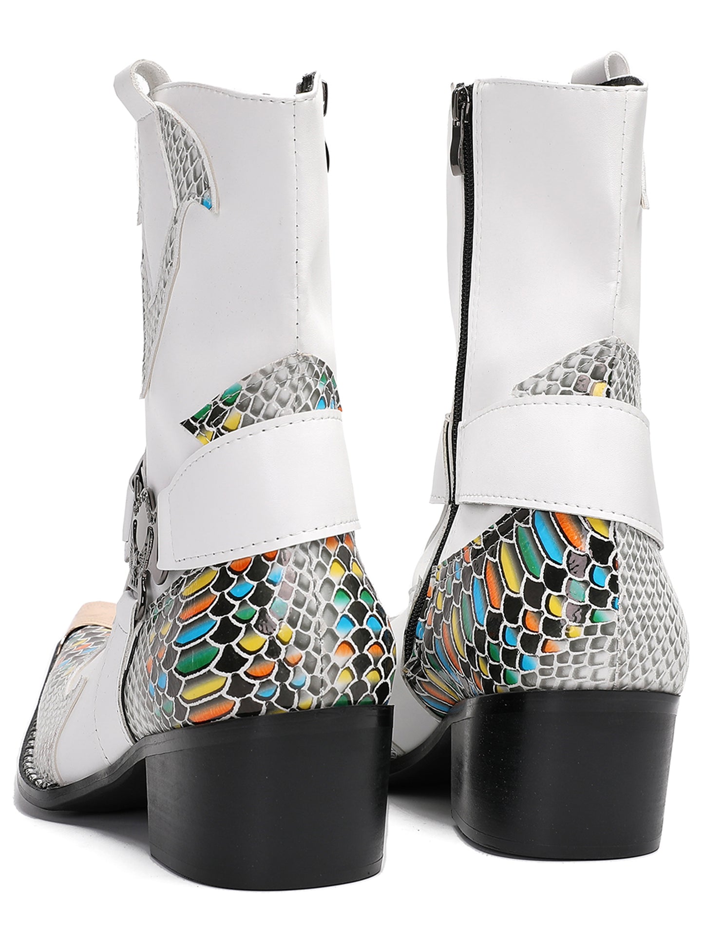 Mens Top-Grain Leather High Top Western Cowboy Boots