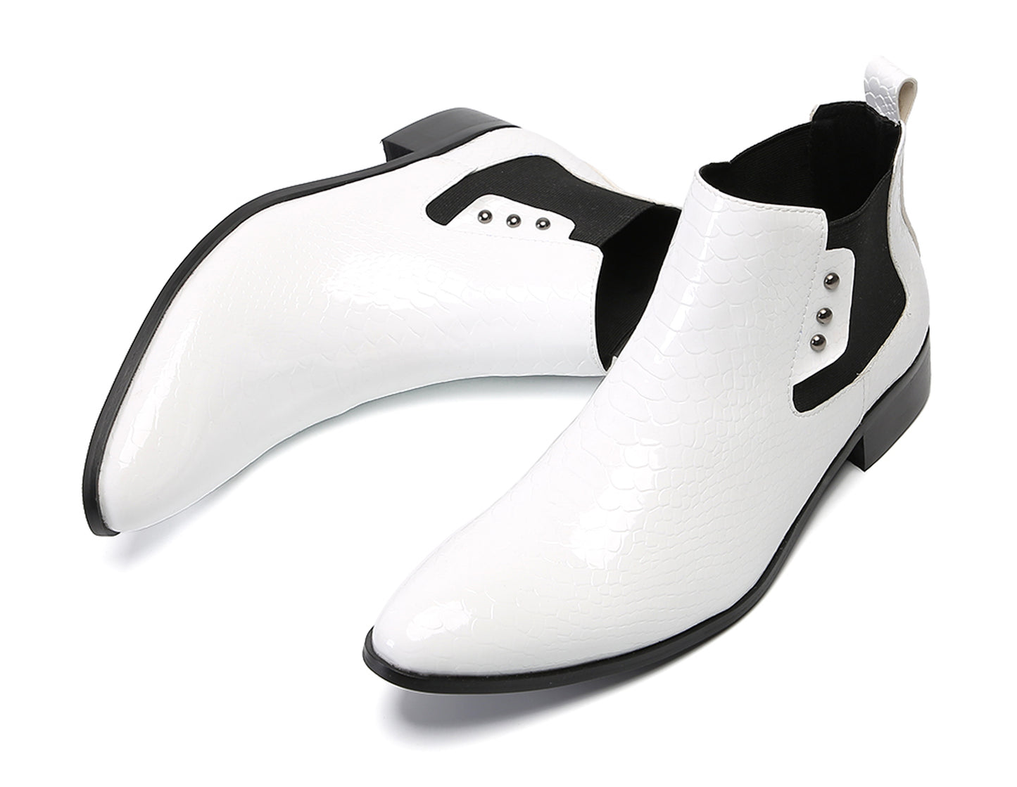 Mens Top-Grain Leather Slip-On Chelsea Boots