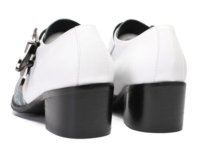 Mens Party Dress Metal-Tip Toe Heel Double Monk Strap Western Loafers
