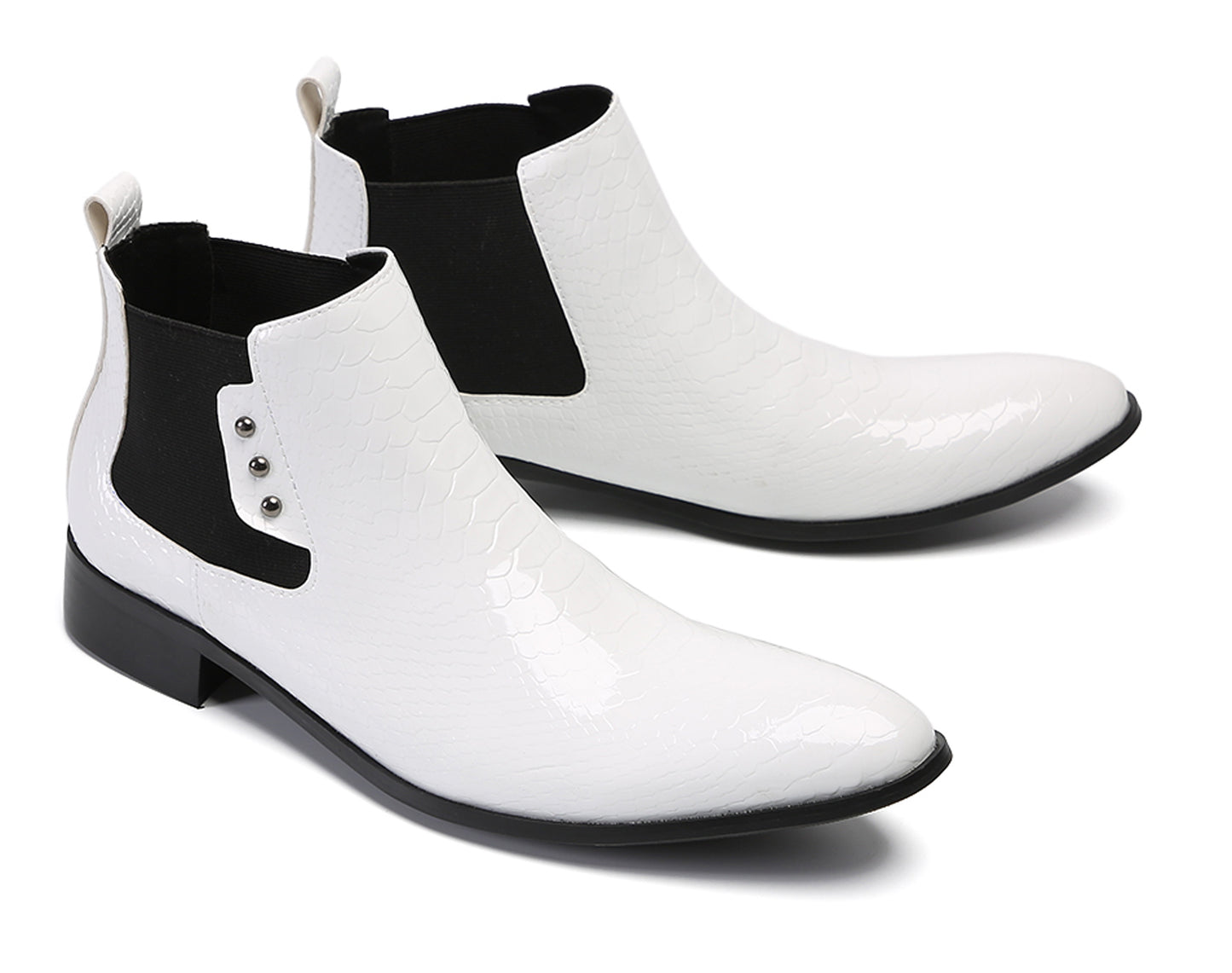 Mens Top-Grain Leather Slip-On Chelsea Boots