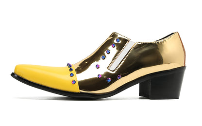 Mens Silp On Casual Dress Party Leather Pointed Toe Beaded  Loafers