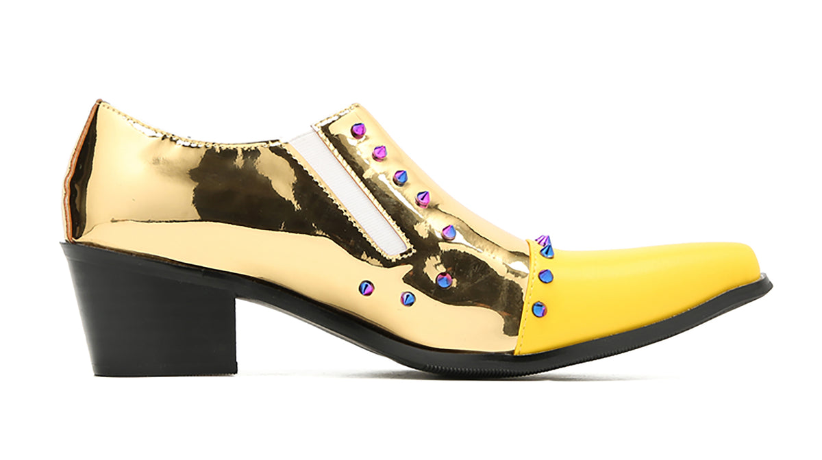 Mens Silp On Casual Dress Party Leather Pointed Toe Beaded  Loafers