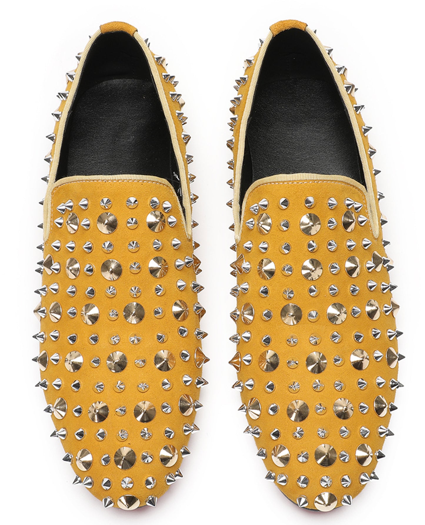 Mens Rocker Suede Party Dsico Ballroom Bar Disco Studded Loafers