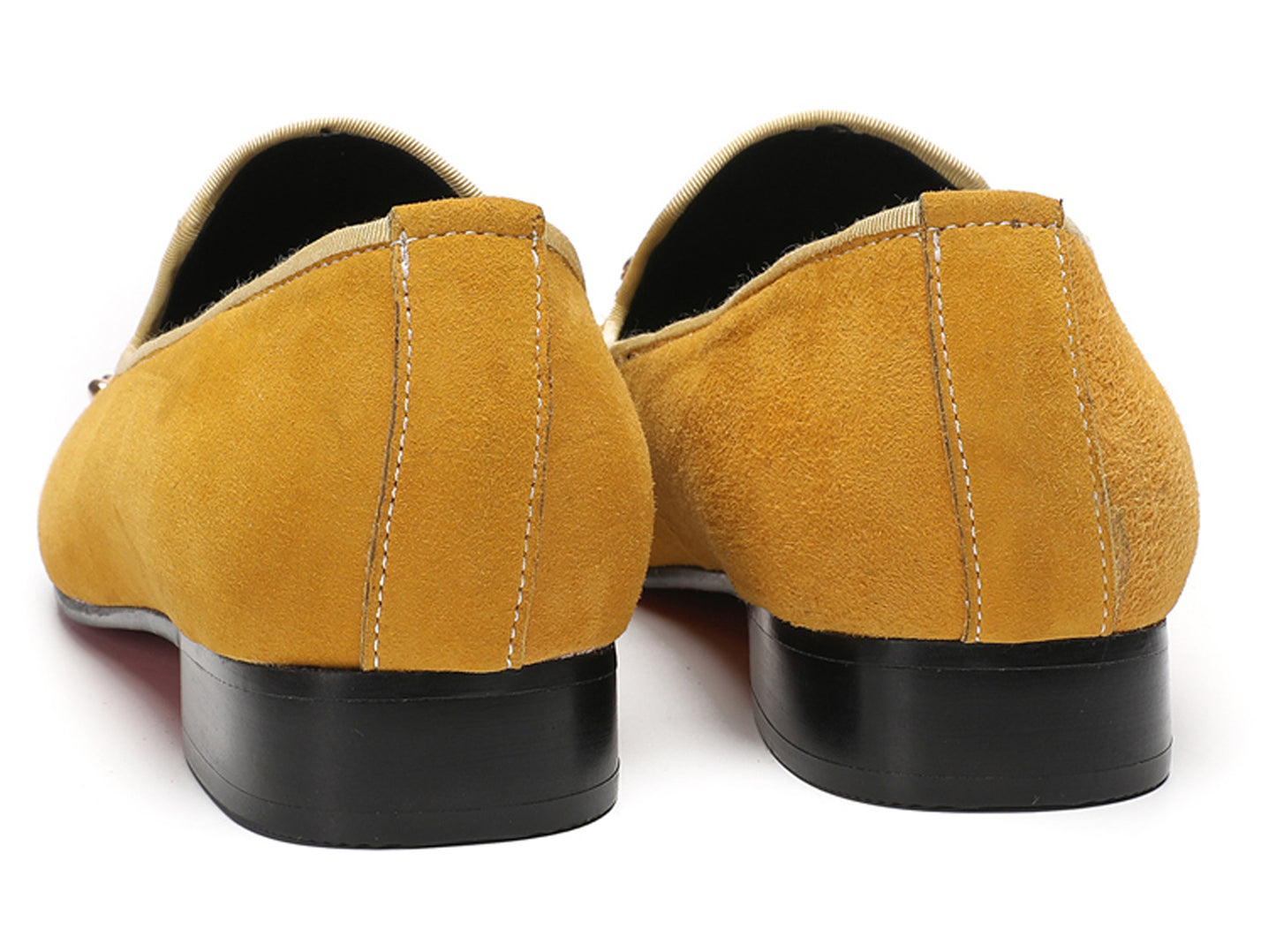 Mens Suede Metal Studded Cap Toe Topaz Glitter Western Loafers